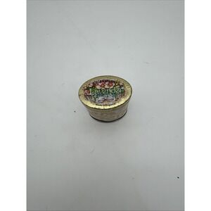 Vintage Lillian Vernon Double Tin England Lavender Roses Empty